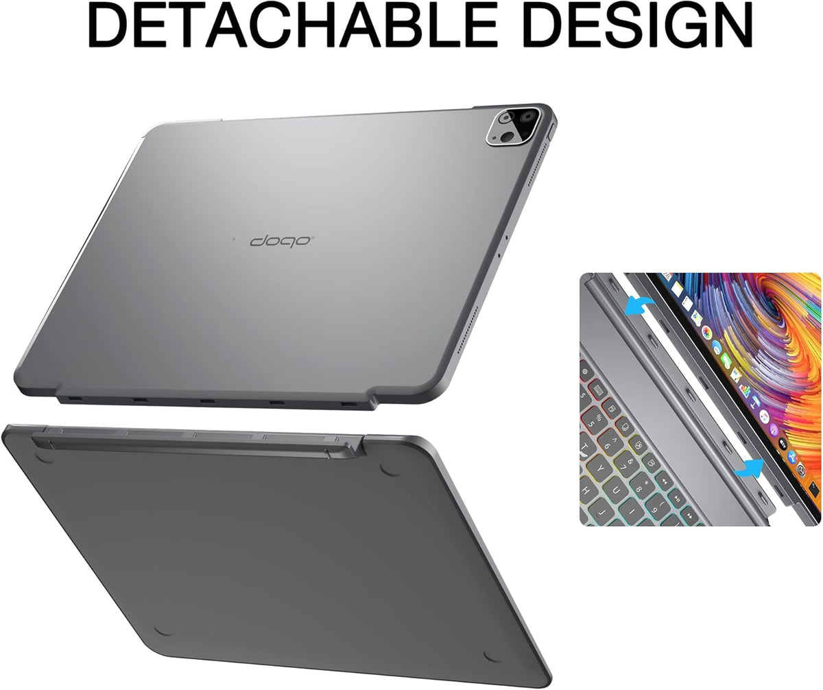 Keyboard Case for iPad Pro 12.9 inch with Trackpad, Detachable Bluetooth Keyboard Case I12258