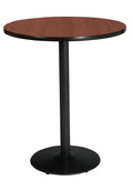 Round Pedestal Table with Mahogany Top Black Base X44784