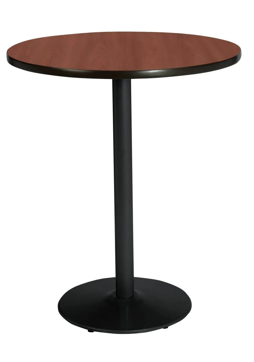 Round Pedestal Table with Mahogany Top Black Base X44784
