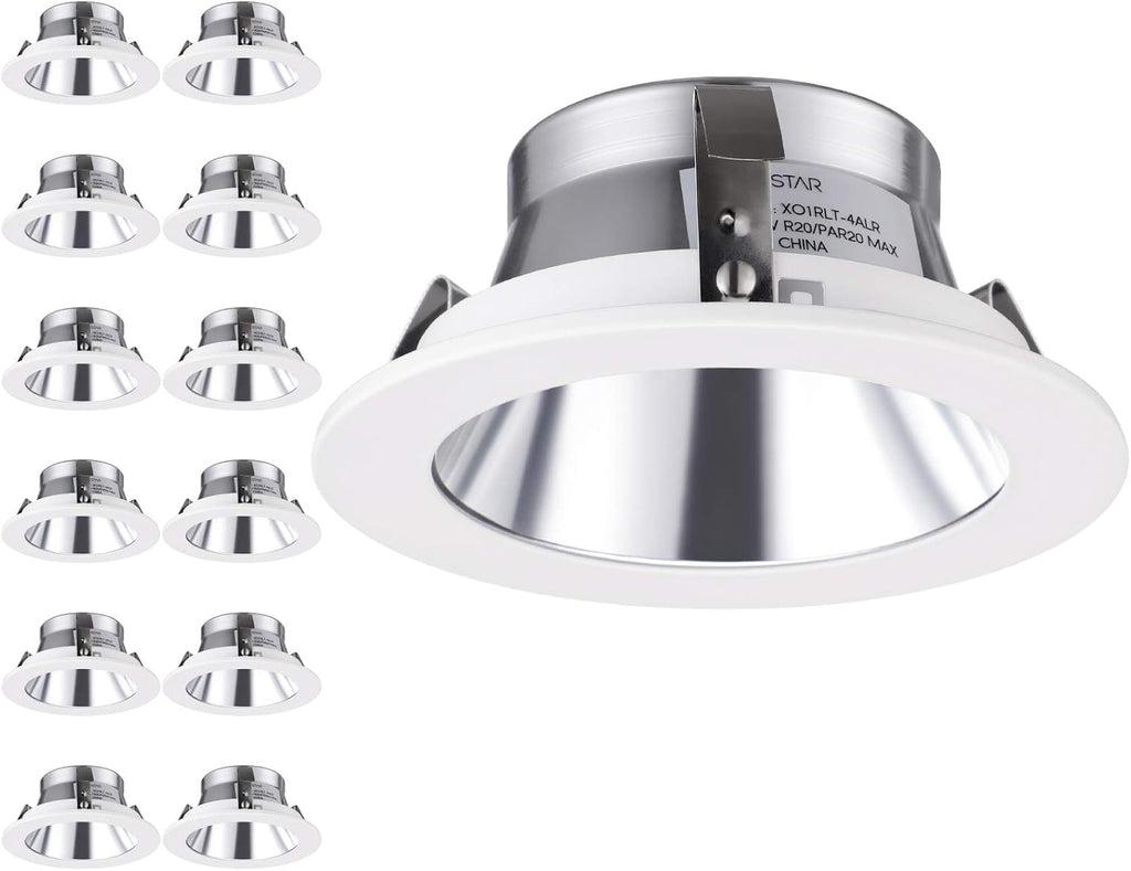 12-Pack 4 Inch Recessed Can Light Trim, Oil Rubbed Bronze Metal Step Baffle Trim F88346