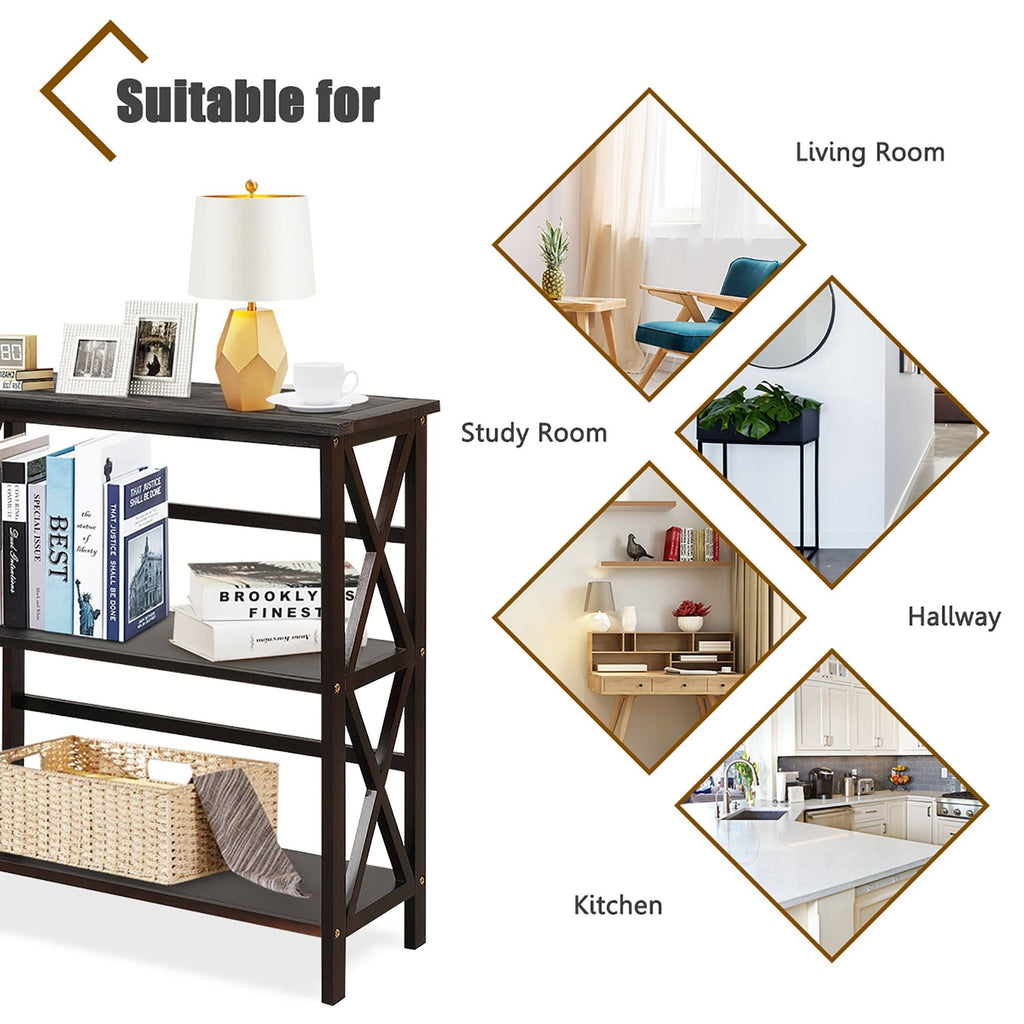3-Tier Wooden Open Shelf Bookcase L742