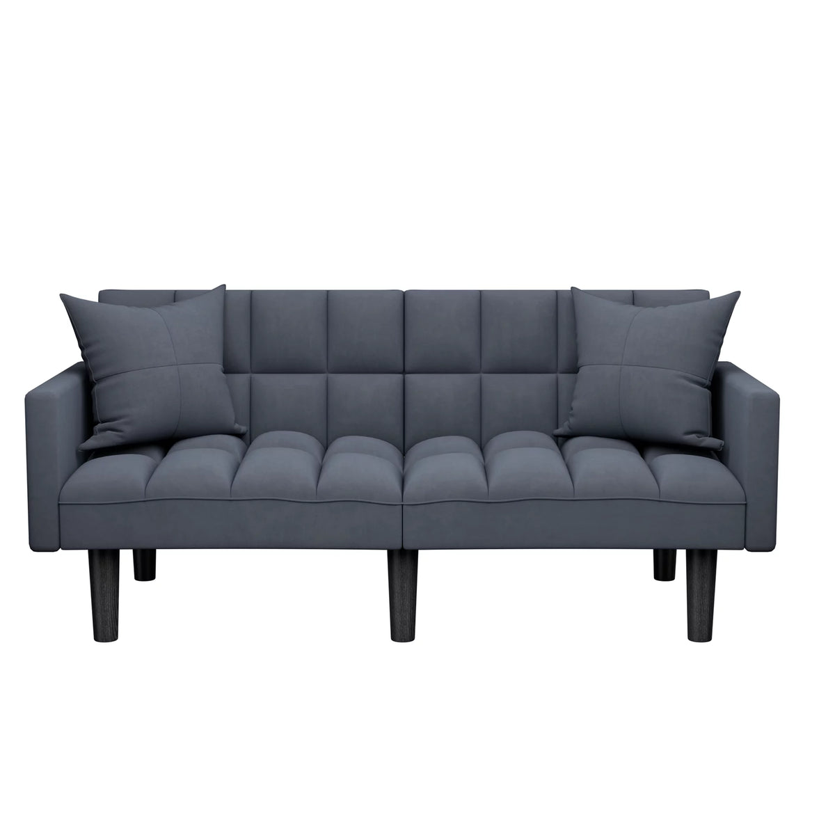 Grey Adjustable Backrest Sofa Bed W7136