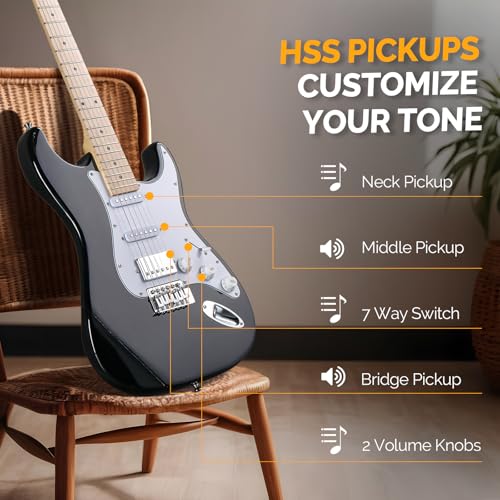 39" Full Size Electric Guitar with HSS Pickup Coil Split U566