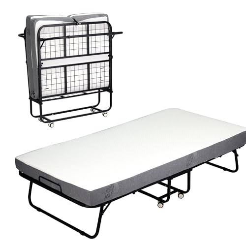 Black Folding Rollaway Bed with Mattress F1095