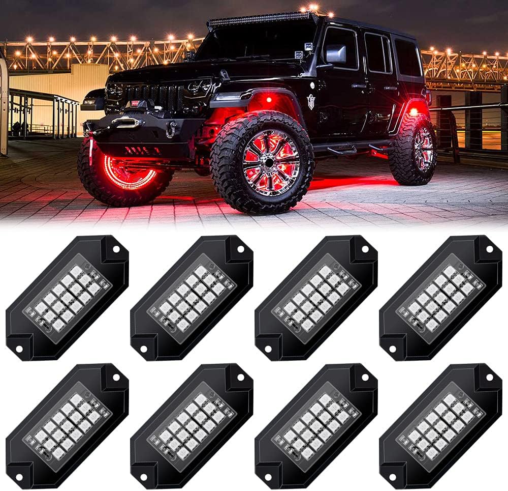 RGB LED Underglow Light Kit 8 Packs Waterproof Aluminum S519