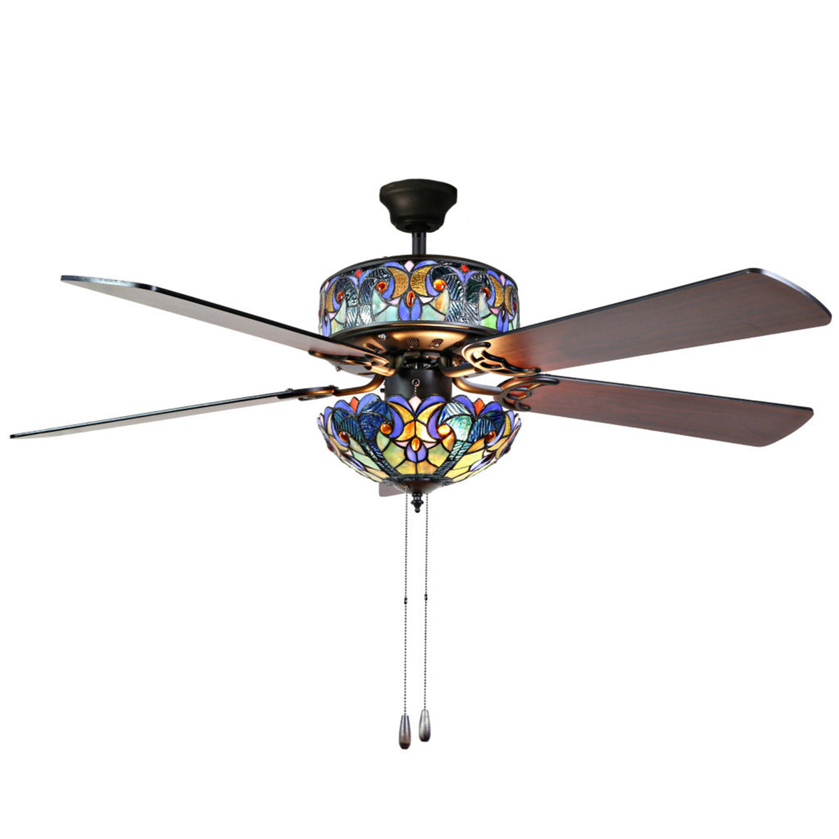 Blue Stained Glass Ceiling Fan Z46797