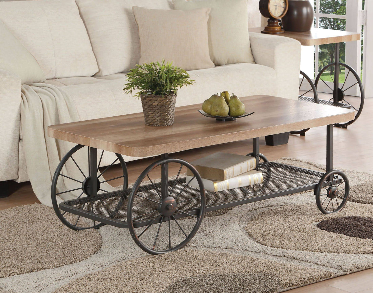 Oak & Antique Gray End Table M63888