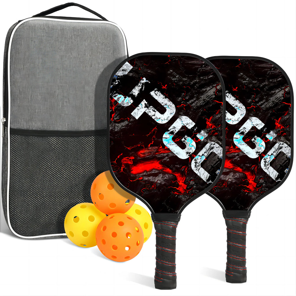 Graphite Fiber Pickleball Paddles Set with 4 Balls and Backpack L862380