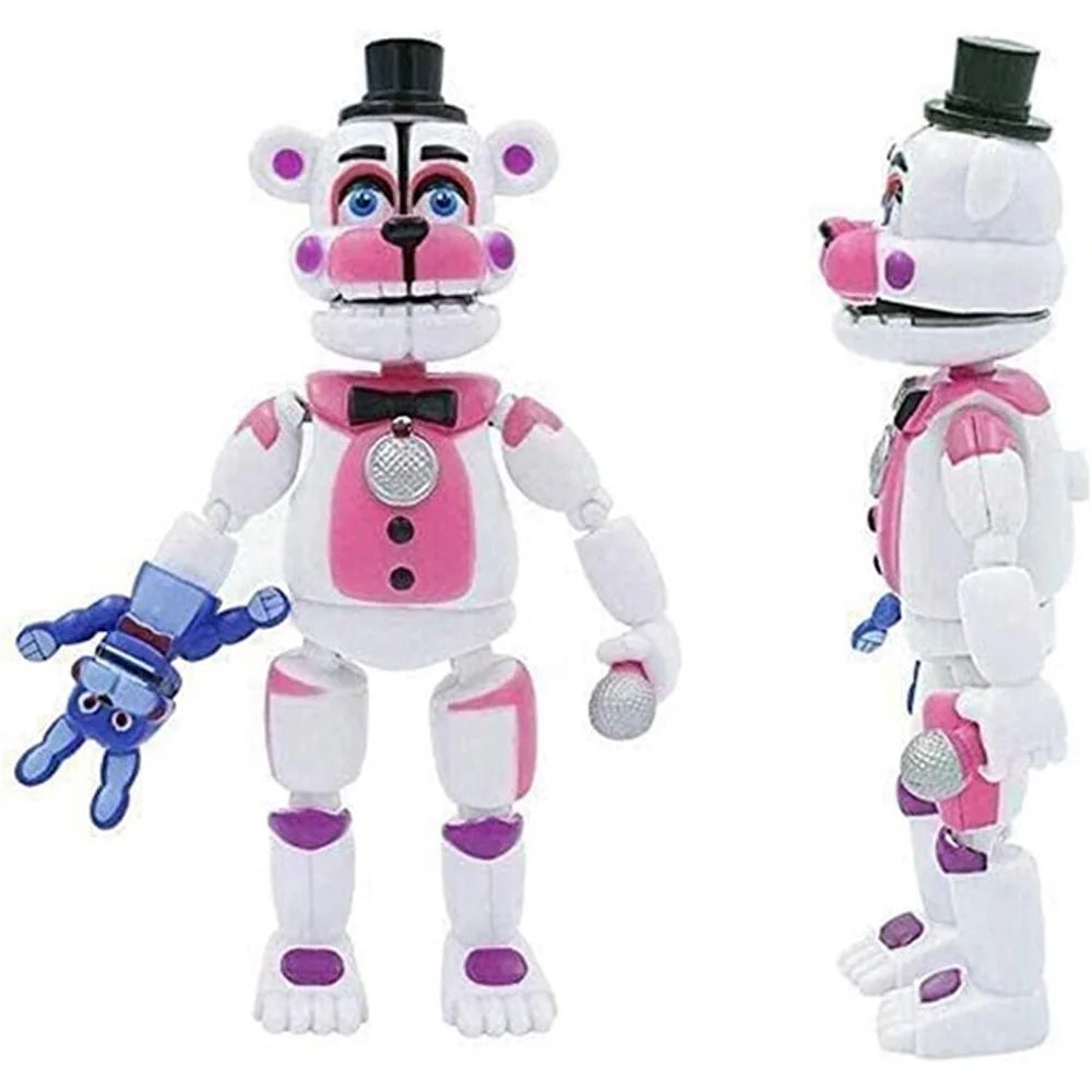 5Pcs FNAF Funtime Freddy Foxy Movable Action Figures J7106