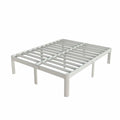 White Queen Size 12 Inch Metal Bed Frame S8157