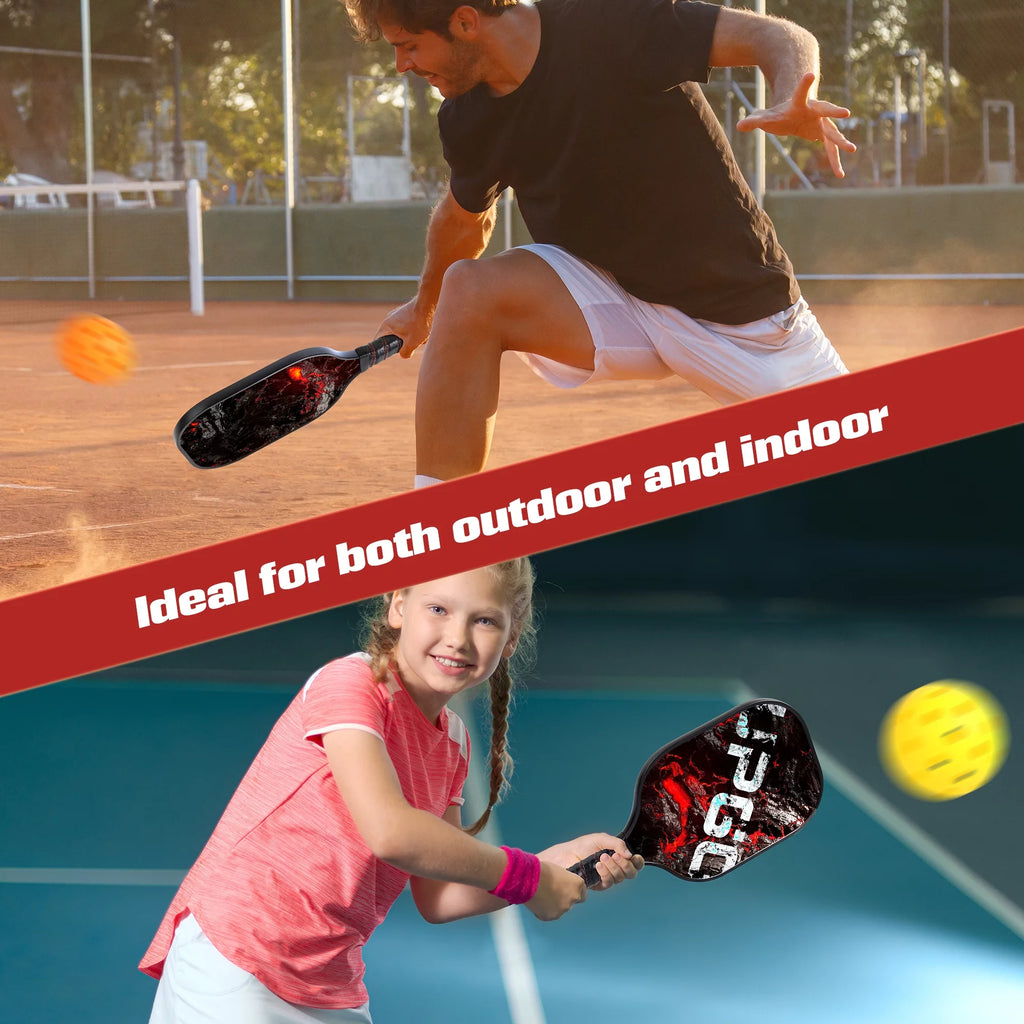Graphite Fiber Pickleball Paddles Set with 4 Balls and Backpack L862380