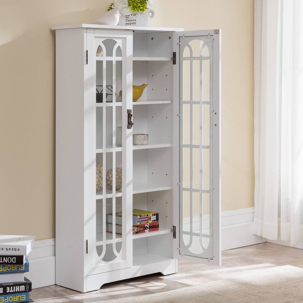 White Display Cabinet with Glass Doors I4769