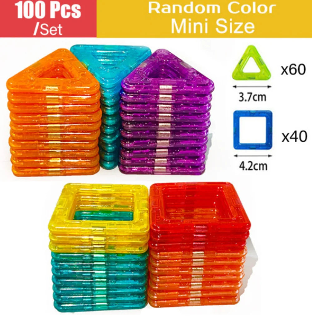 100Pcs Magnetic Building Tiles STEM Toys Starter Set R320201