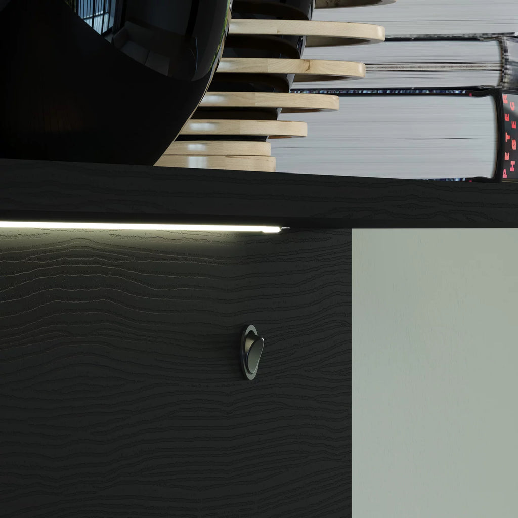 70" Black Floating TV Stand with LED Lights and Drawers C6324