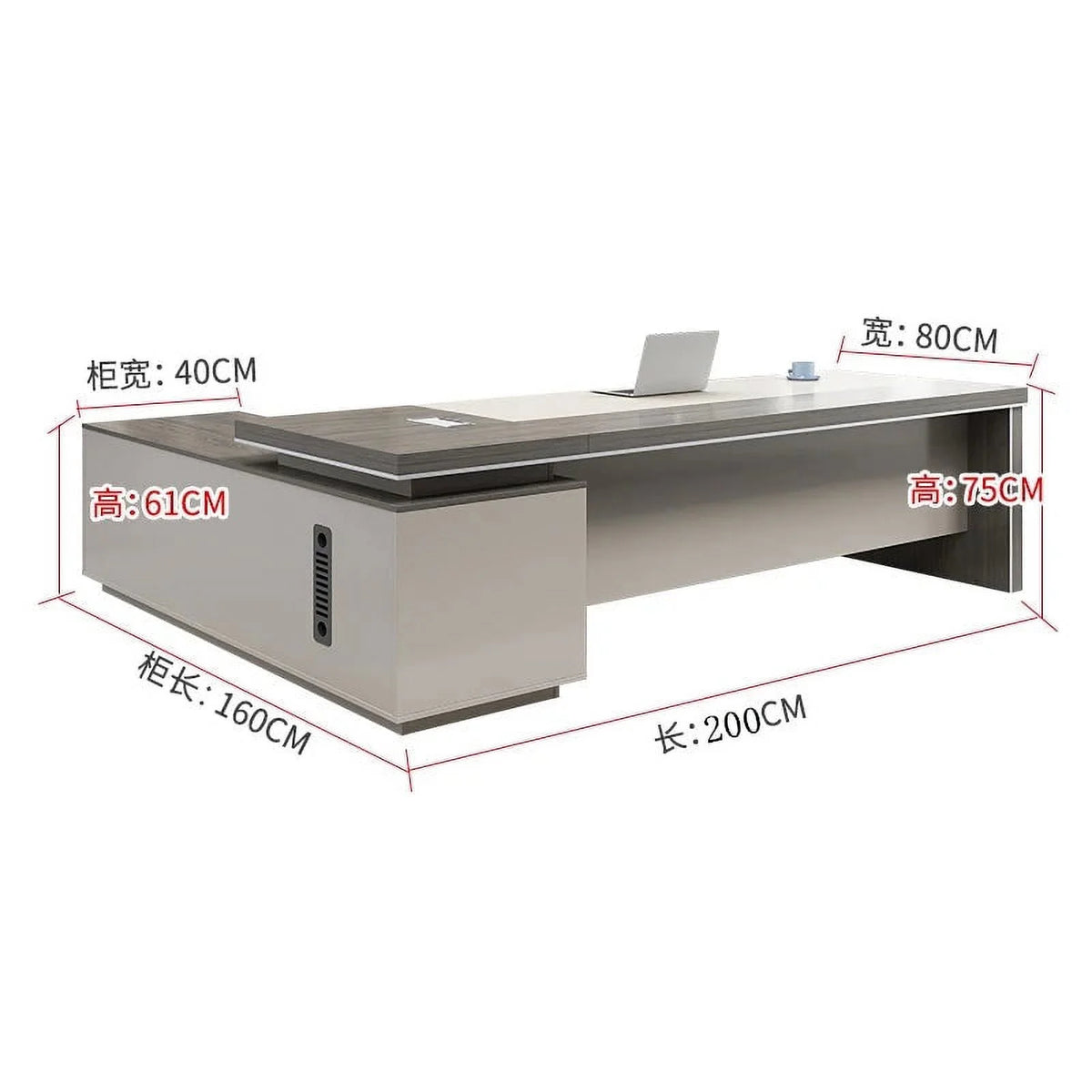 L Shape Computer Desk Table Melamine P481960