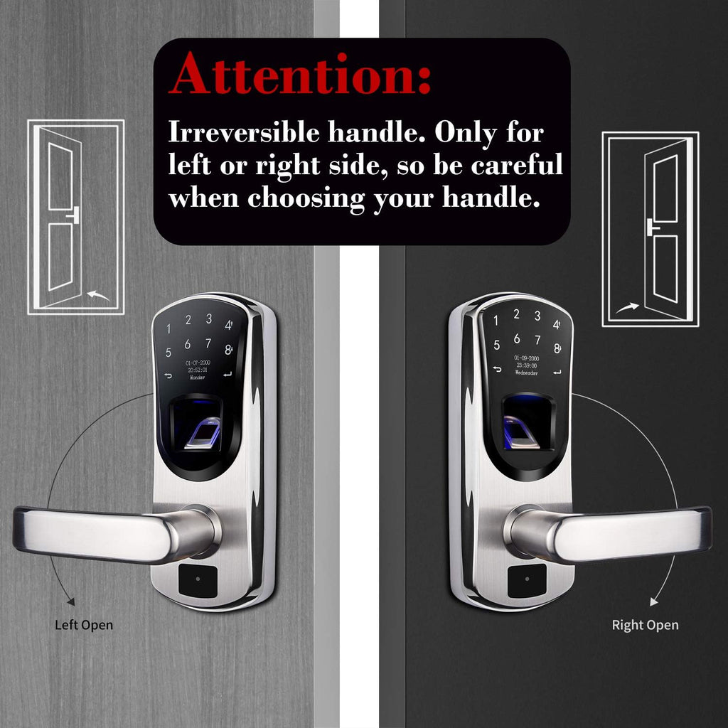 Smart Door Lock with Fingerprint Stainless Steel Touchscreen H2575