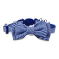 Blue Seersucker Breakaway Bowtie Kitten Collar Q690