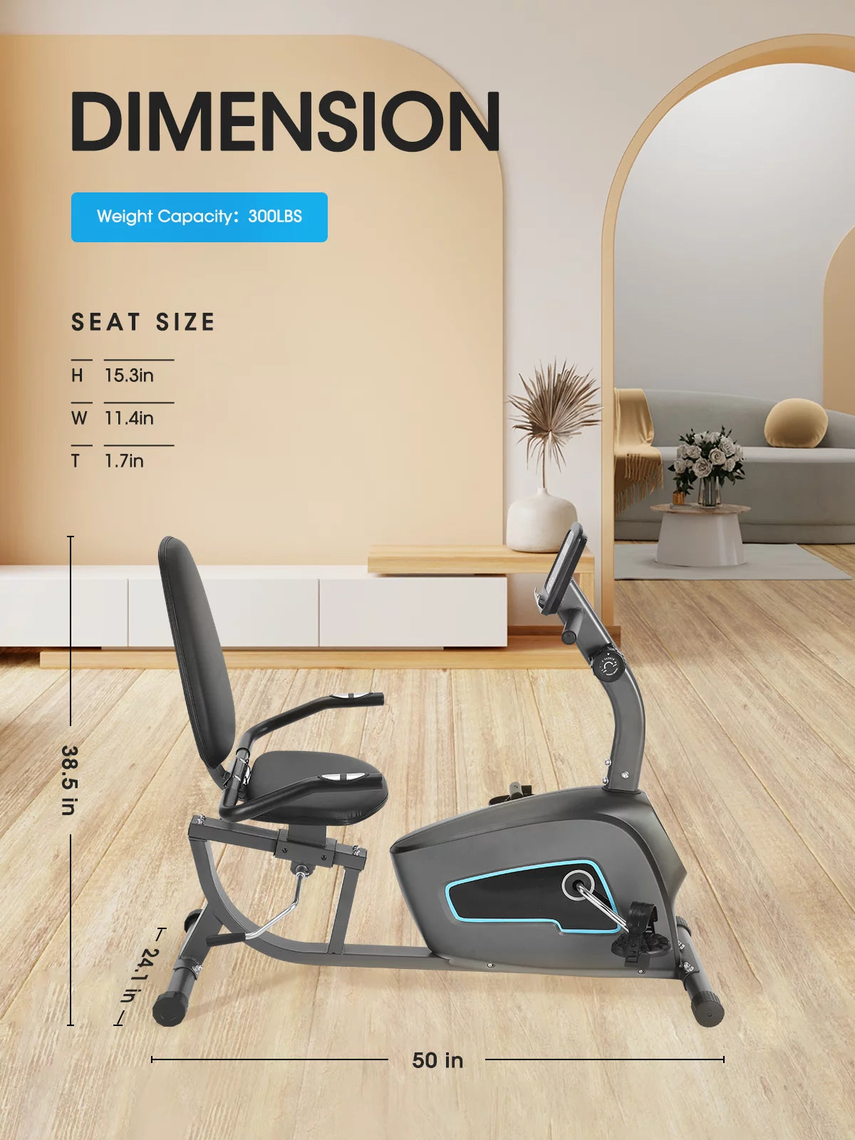 Recumbent Exercise Bike with Pulse Monitor N506