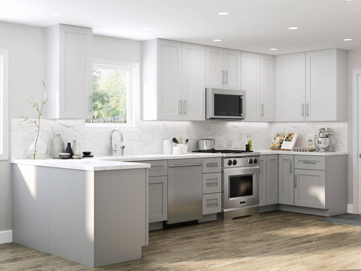Veiled Gray Shaker Assembled Plywood Base Kitchen Cabinet with Soft Close Y8667