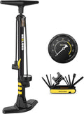 Aluminum Floor Bike Pump with Gauge, 160PSI, Twin Valve Head, Pack of 2 Q491