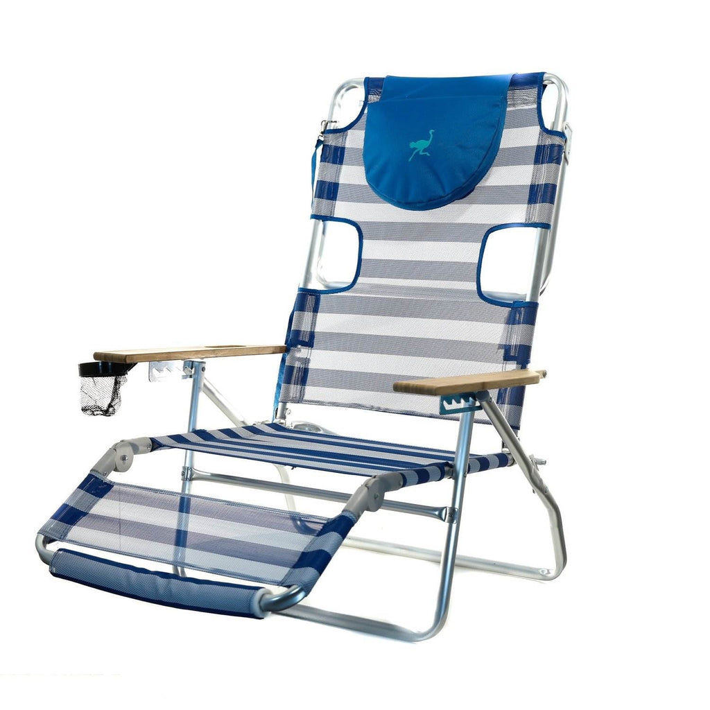 Lightweight Outdoor Beach Lounge Chair with Footrest W39812