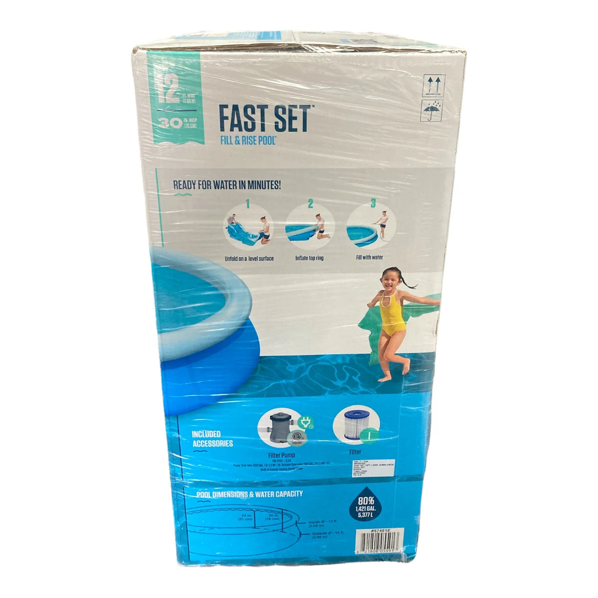 12’ x 30” Round Inflatable Pool Set O6220