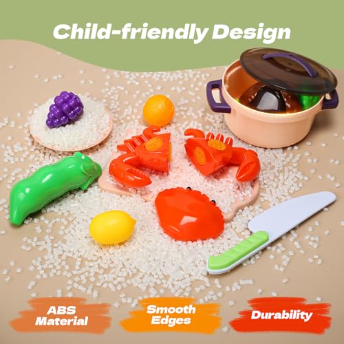 51 Pc Mini Play Kitchen Accessories Playset with Pots Pans Utensils K627