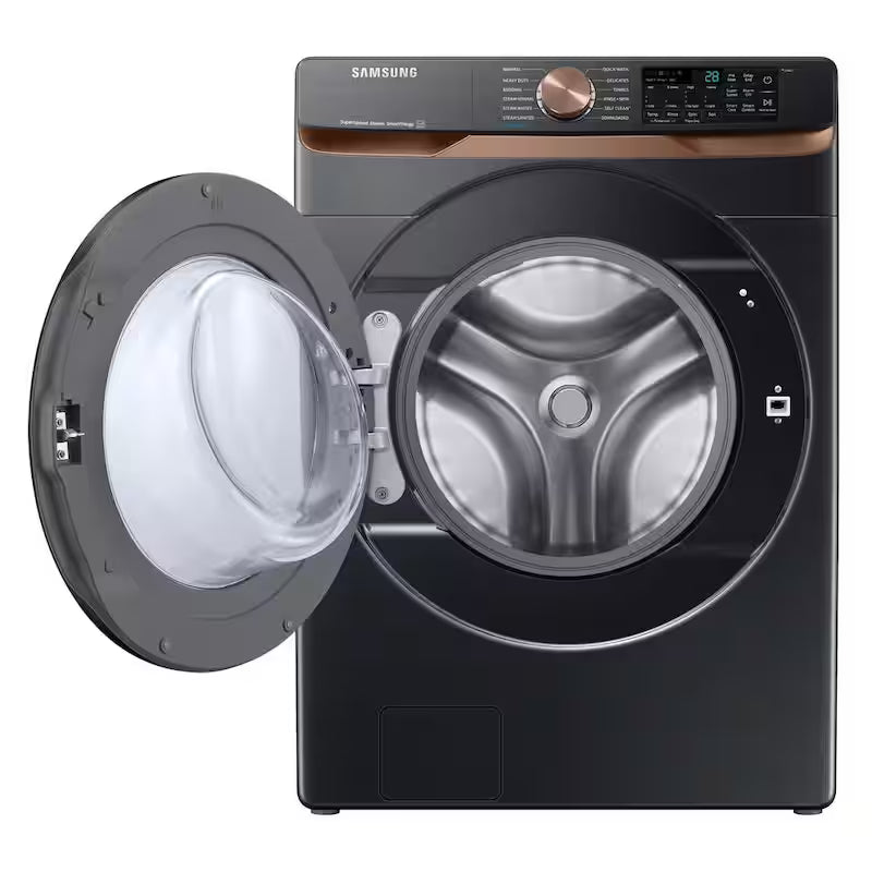 Extra Large Capacity Smart Front Load Washer in Brushed Black W501