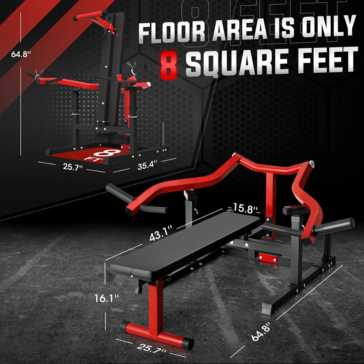 1250LBS Chest Press Machine with Converging Arms U586903