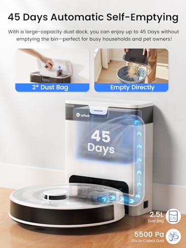 LiDAR Robot Vacuum and Mop, 450ml Dustbin, 150 Mins Runtime M693