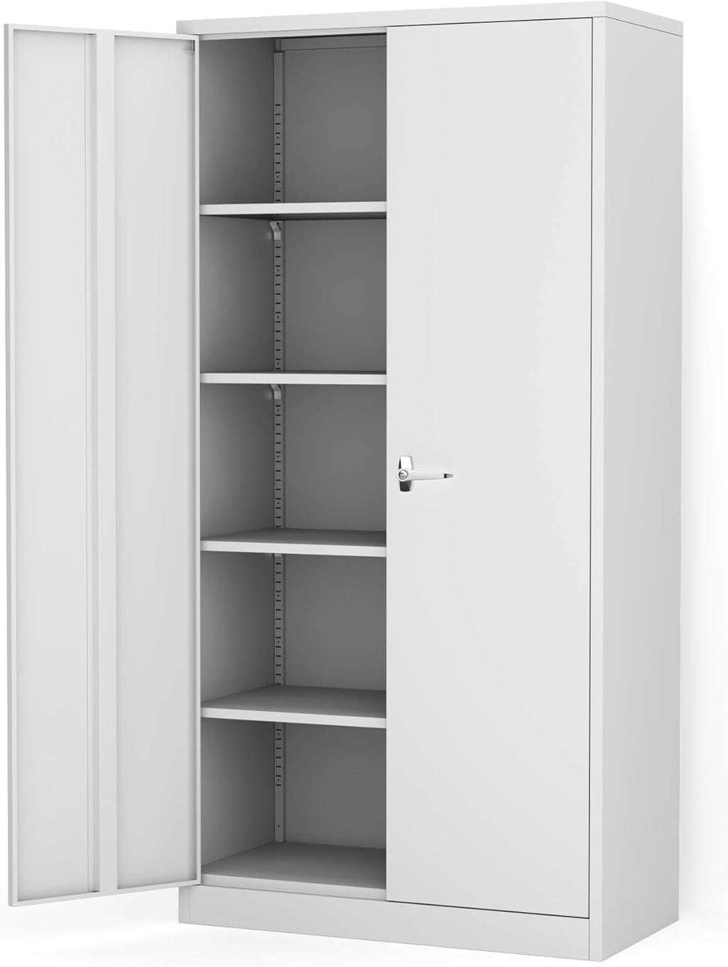 Black Metal Storage Cabinet with 4 Adjustable Shelves O301