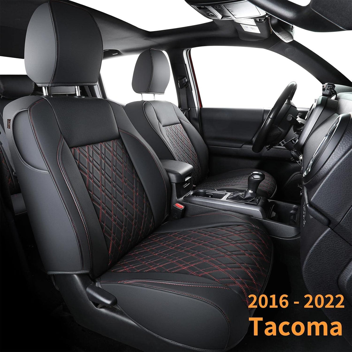 Black Faux Leather Tacoma Seat Covers C272