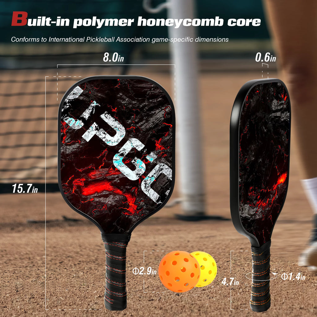 Graphite Fiber Pickleball Paddles Set with 4 Balls and Backpack L862380