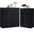 7 Drawer Wood Chest Set with Locks in Black K823142