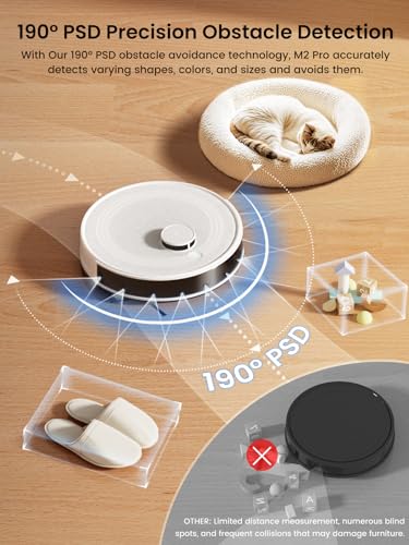 LiDAR Robot Vacuum and Mop, 450ml Dustbin, 150 Mins Runtime M693