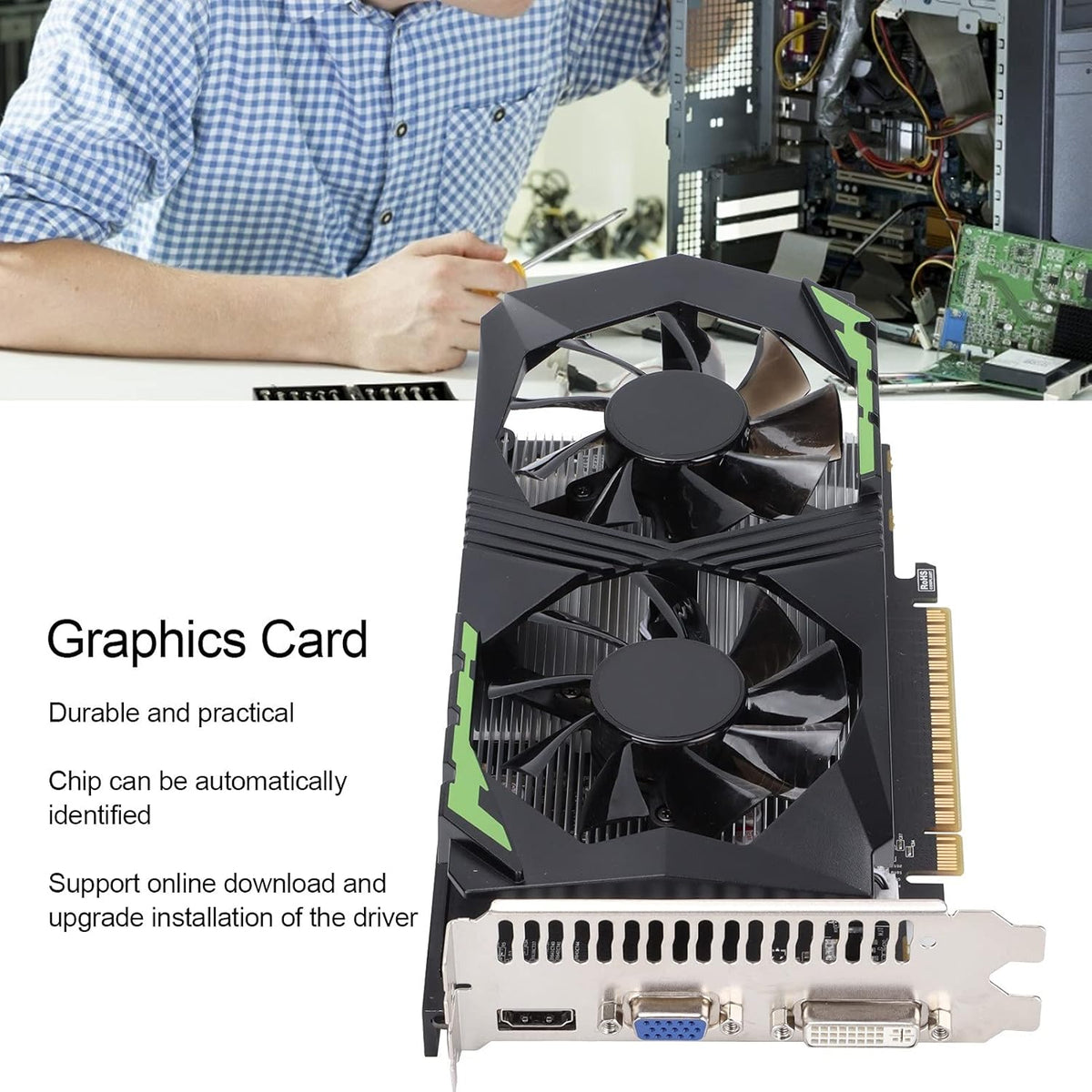 4GB DDR5 128bit Dual Fan Graphics Card D681978
