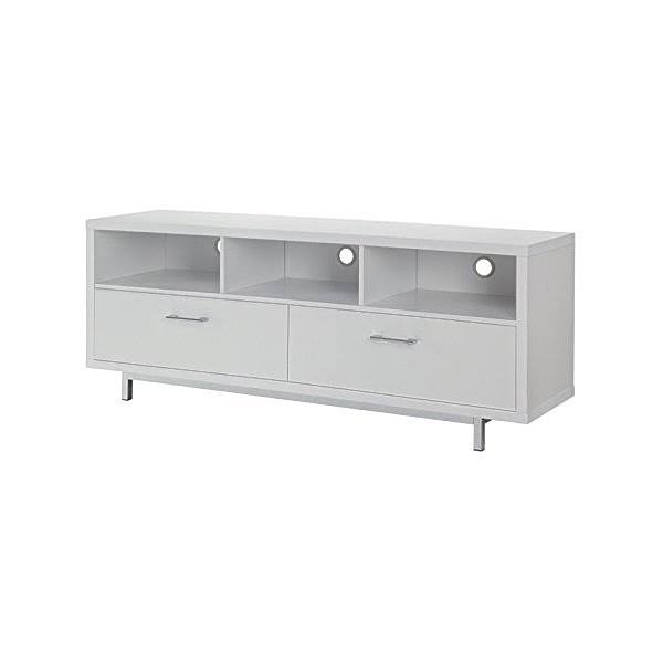 2-Drawer TV Console with 3 Storage Compartments White I9671