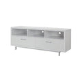 2-Drawer TV Console with 3 Storage Compartments White I9671