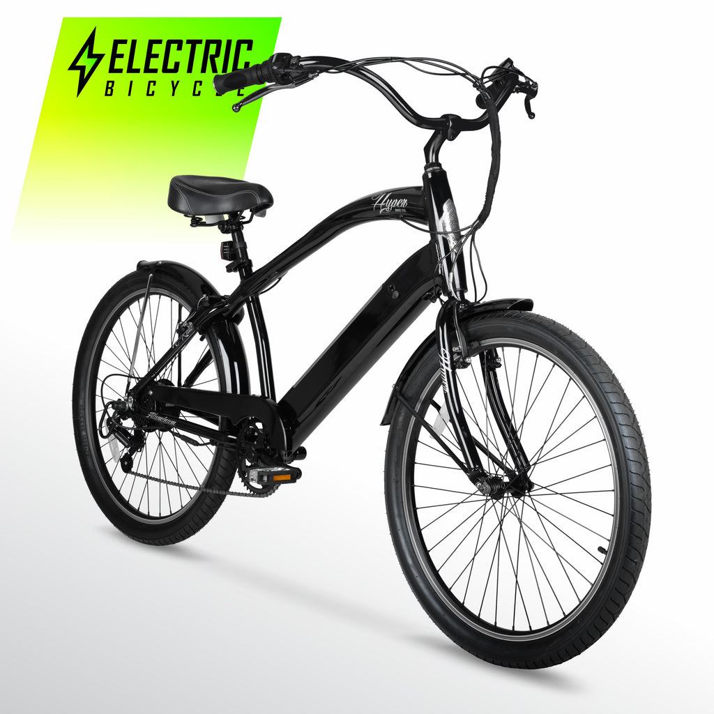 Black 26" 36V Electric Cruiser E-Bike with Pedal-Assist J8894