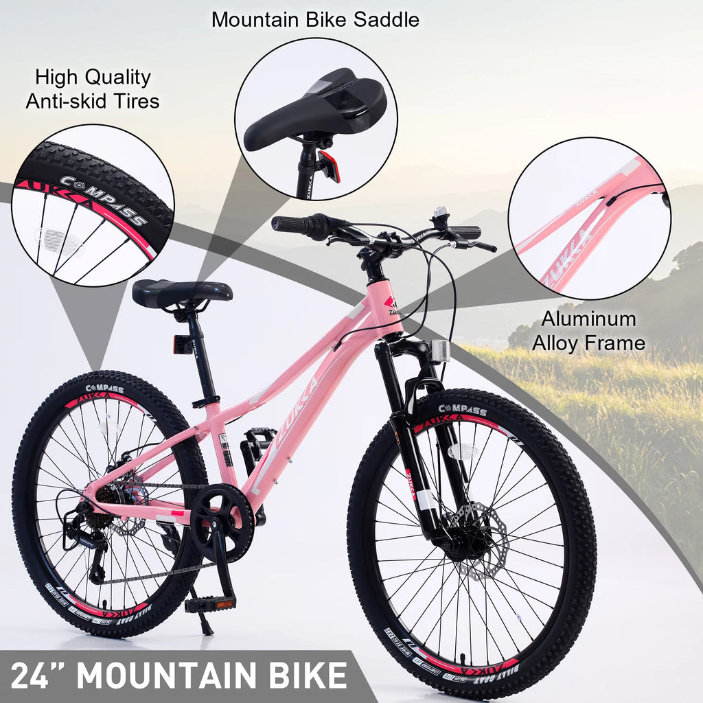 20" Carbon Steel 7-Speed Kids Mountain Bike F66447