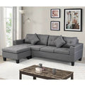 Grey Reversible L-Shape Sectional Sofa Couch I307945