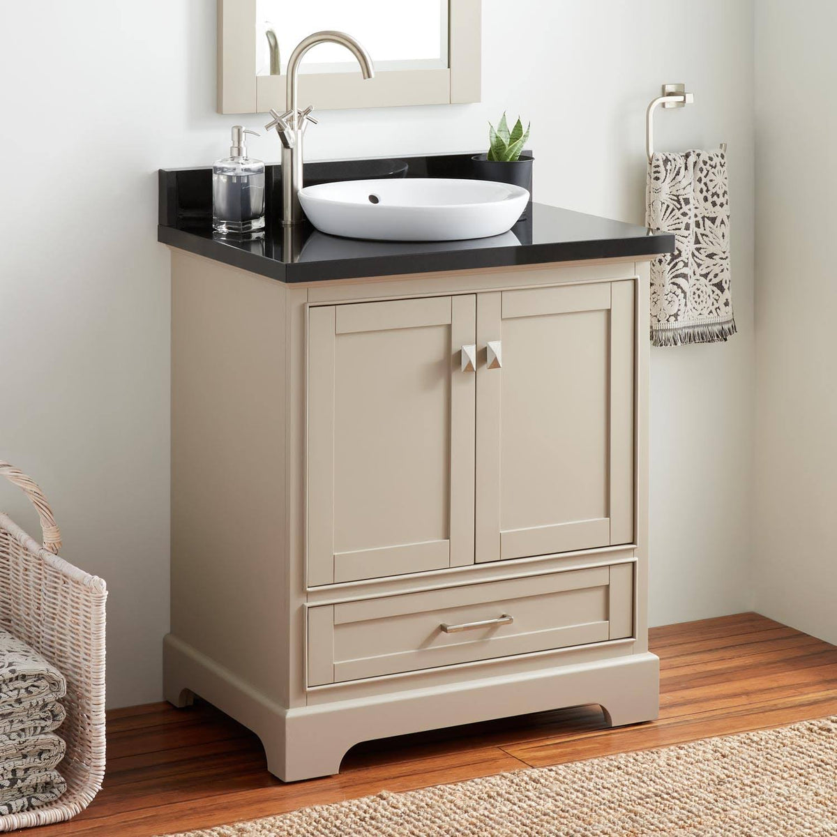 30x22 Taupe Wood Vanity Cabinet I574262