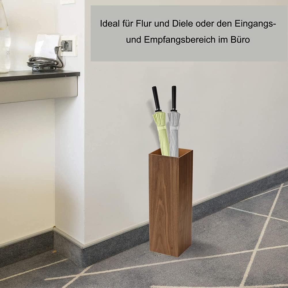 Walnut Wood Umbrella Stand with Drip Tray E12045