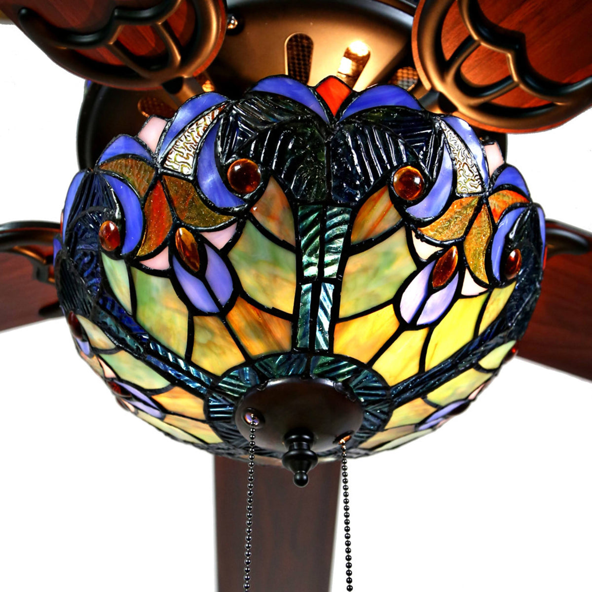 Blue Stained Glass Ceiling Fan Z46797