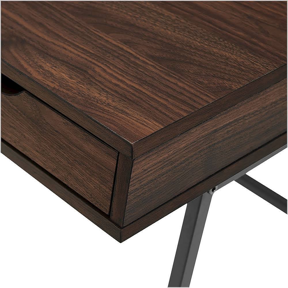 Industrial Wood 3-Drawer Computer Desk, Dark Walnut V50097