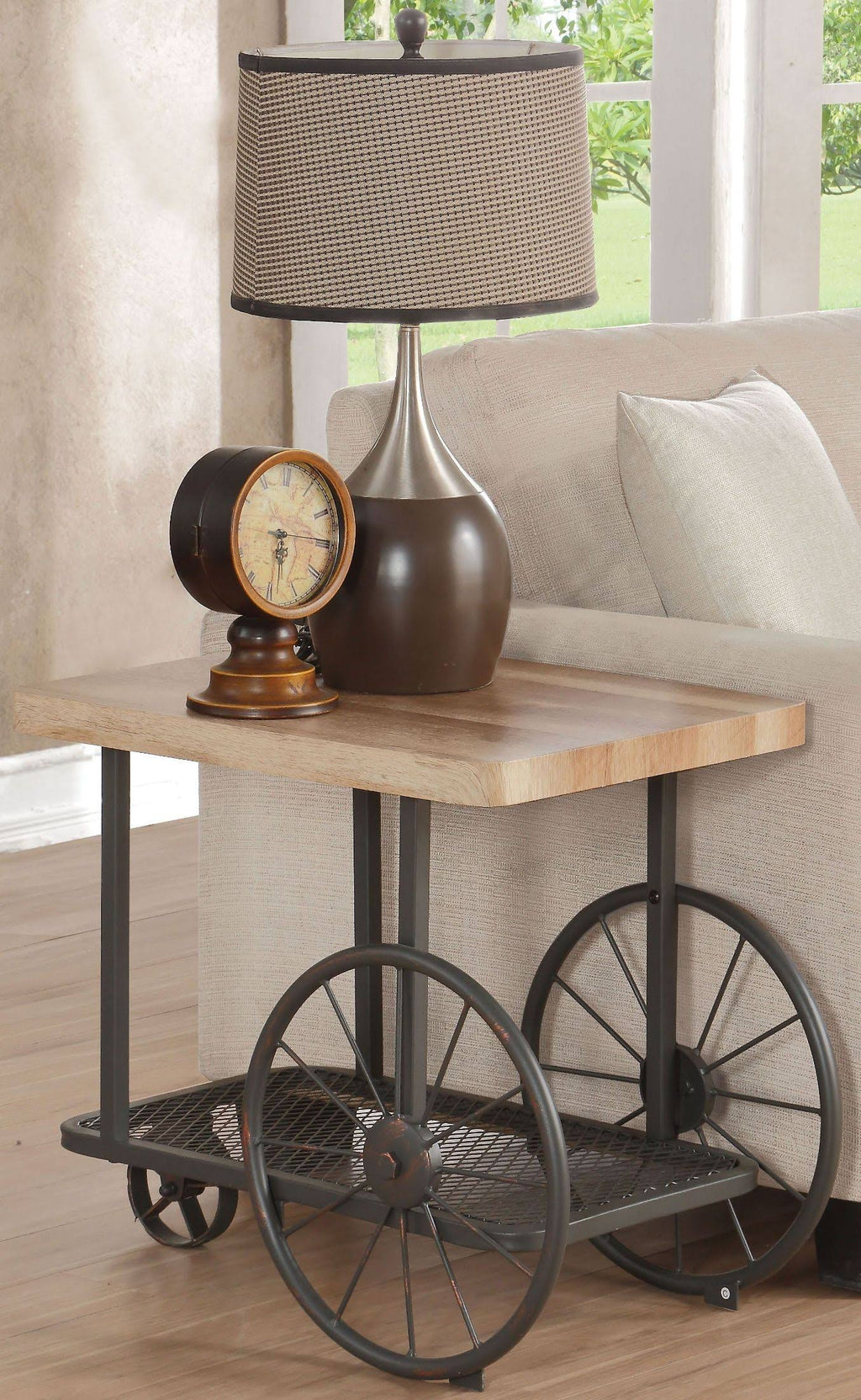 Oak & Antique Gray End Table M63888