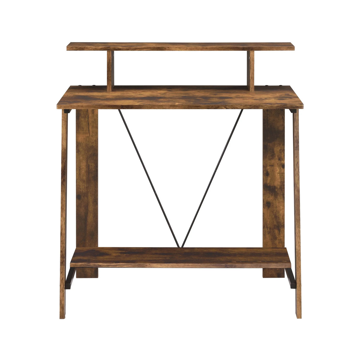 Weathered Oak and Black Writing Desk D2283