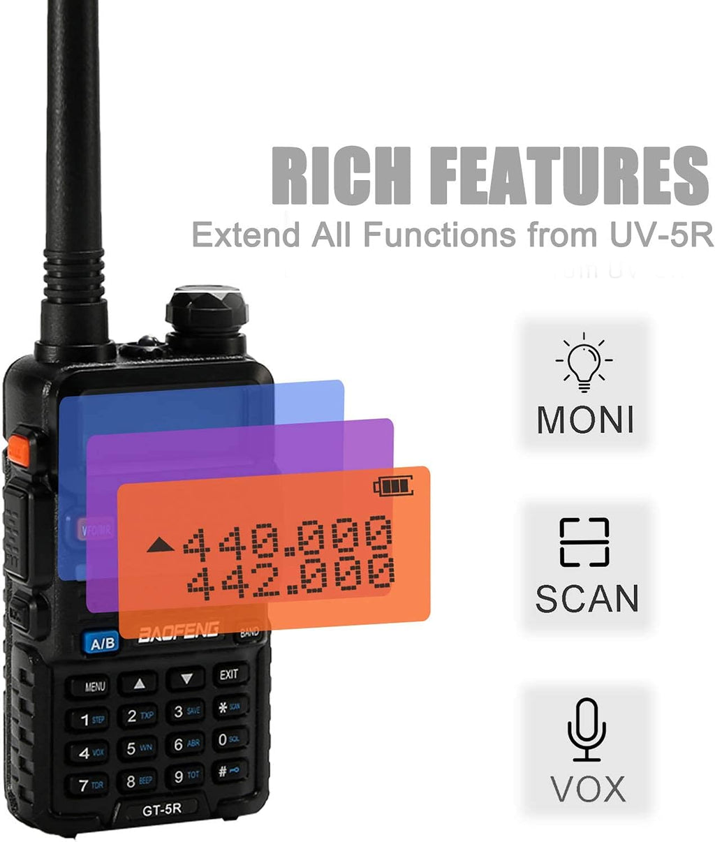 6pcs Dual Band Walkie Talkies Two Way Radio with Six-Way Charger and Programming Cable B821
