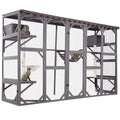 Outdoor Wooden Cat Enclosure with Scratching Posts Z331
