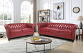 Green Velvet Chesterfield Sofa and Club Chair Set I411464